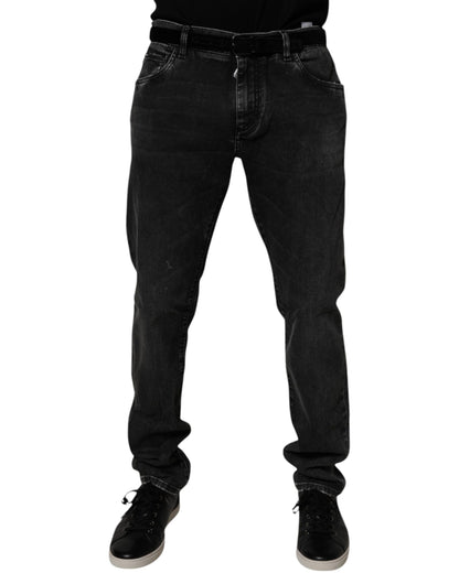 Dolce & Gabbana Black Cotton Stretch Men Skinny Denim Jeans