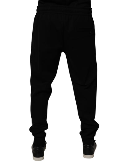 Dolce & Gabbana Black Cotton Blend Jogger Sweatpants Pants