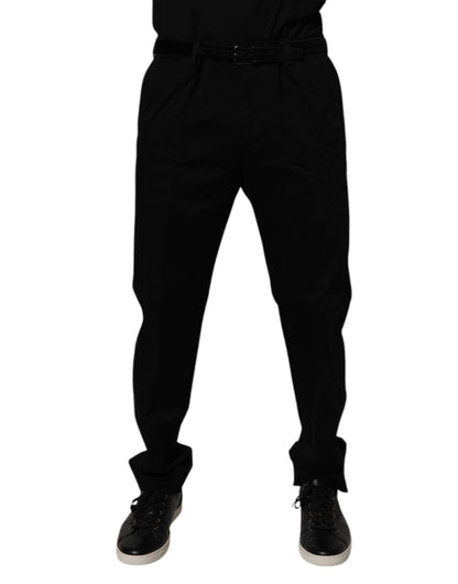 Dolce & Gabbana Black Cotton Men Skinny Dress Formal Pants