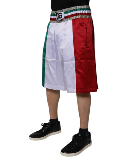 Dolce & Gabbana Multicolor Italia Polyester Bermuda Shorts