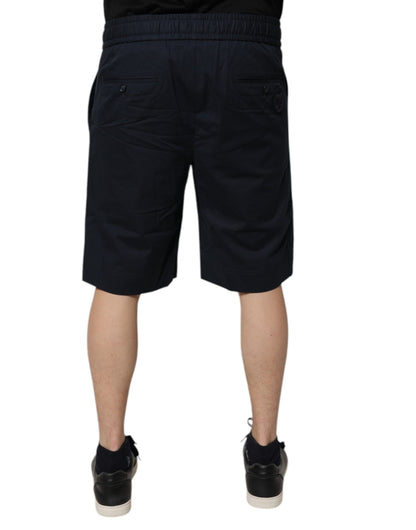 Dolce & Gabbana Dark Blue Cotton Bermuda Sweatshorts Shorts