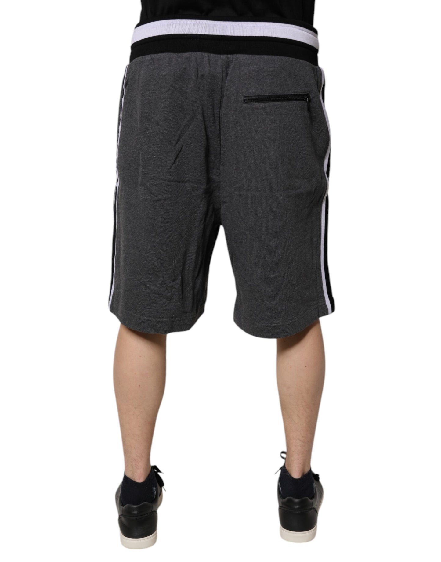 Dolce & Gabbana Dark Gray Cotton Bermuda Sweatshorts Shorts