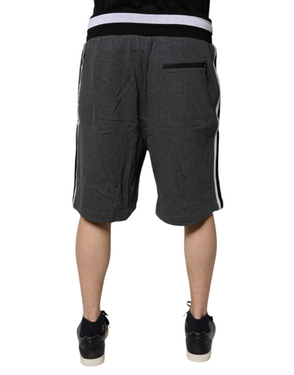Dolce & Gabbana Dark Gray Cotton Bermuda Sweatshorts Shorts