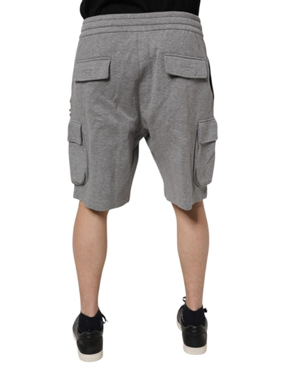 Dolce & Gabbana Gray Cotton Cargo Bermuda Sweatshorts Shorts