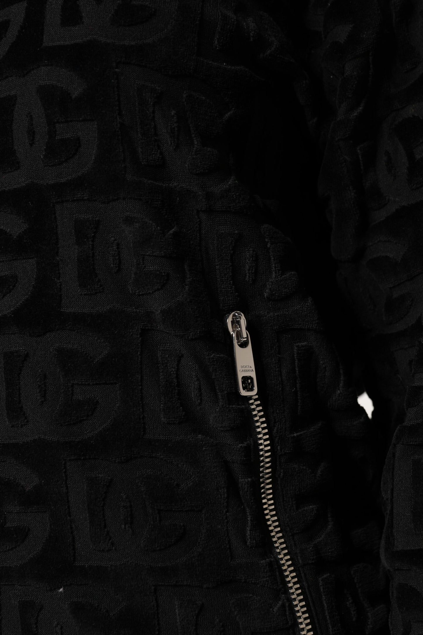 Dolce & Gabbana Black Logo Monogram Full Zip Bomber Jacket