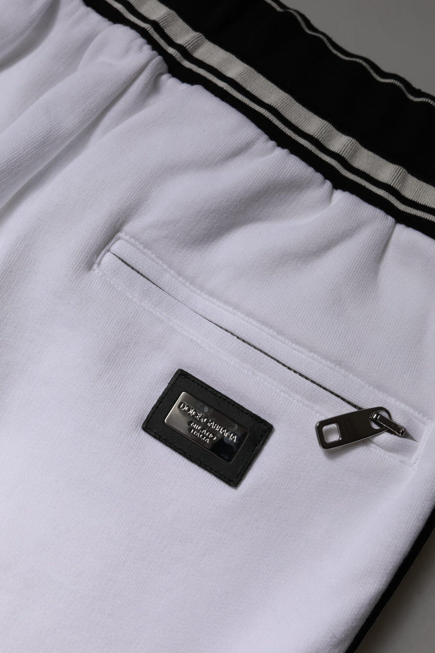 Dolce & Gabbana White Cotton Stretch Jogger Sweatpants Pants