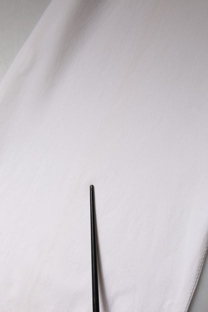 Dolce & Gabbana White Wool Mid Waist Wide Leg Pants