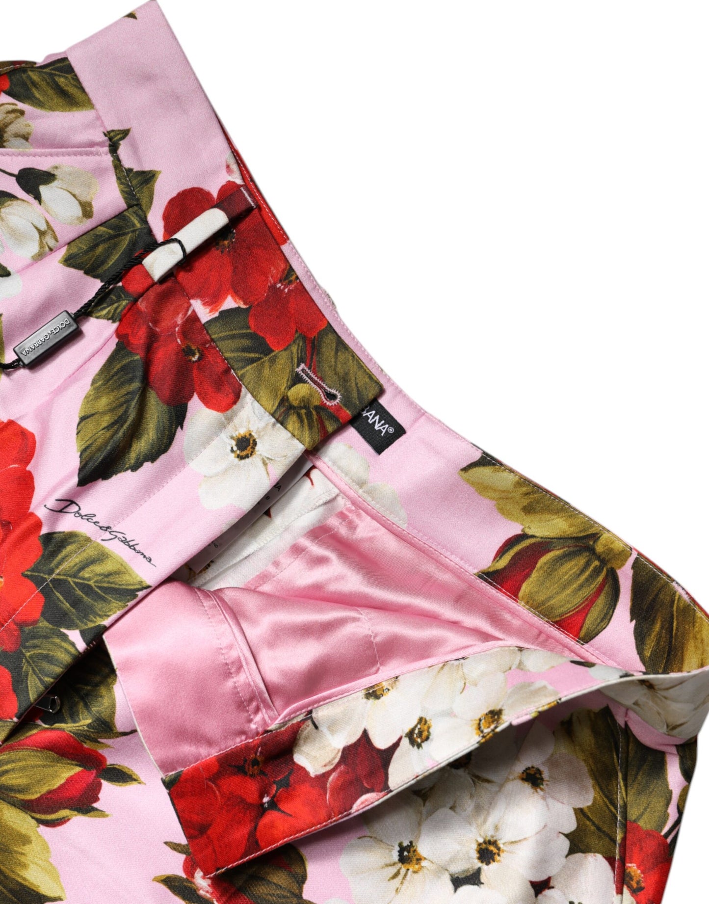 Dolce & Gabbana Pink Floral Print High Waist Hotpants Short