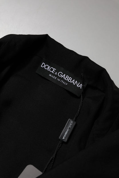 Dolce & Gabbana Black Silk Sheer Long Sleeves Blouse Top