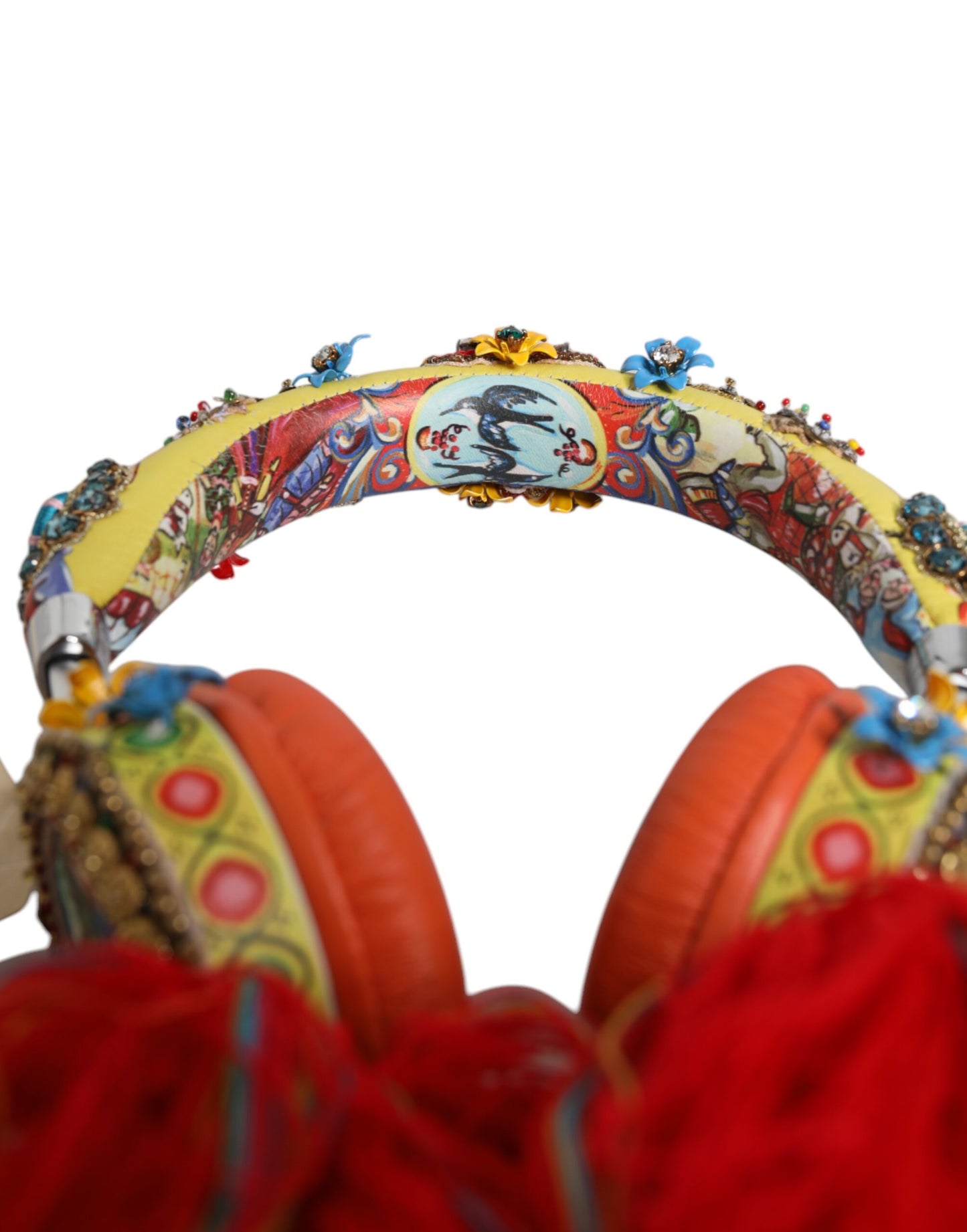 Dolce & Gabbana Multicolor Whimsical Tasseled Crystal Headset Headphones
