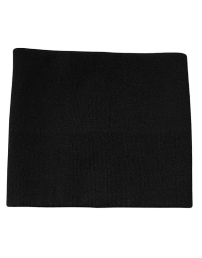 Dolce & Gabbana Black Cashmere Knitted Square Handkerchief Scarf
