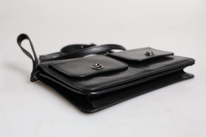 Dolce & Gabbana Black Leather Logo Purse Shoulder Crossbody Bag