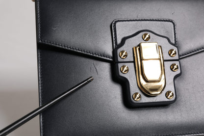 Dolce & Gabbana Black Calfskin Leather Shoulder Strap Bag