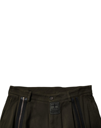 Dolce & Gabbana Dark Brown Cotton Jogger Cargo Pants