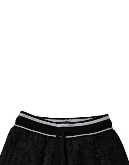 Dolce & Gabbana Black Mid Waist Jogger Men Sweatpants Pants