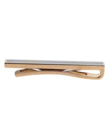 Dolce & Gabbana Gold Tone Brass Logo Branded Tie Clip Bar