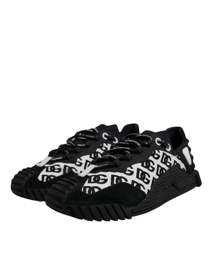 Dolce & Gabbana Black Logo Lace Up Low Top NS1 Sneakers Shoes