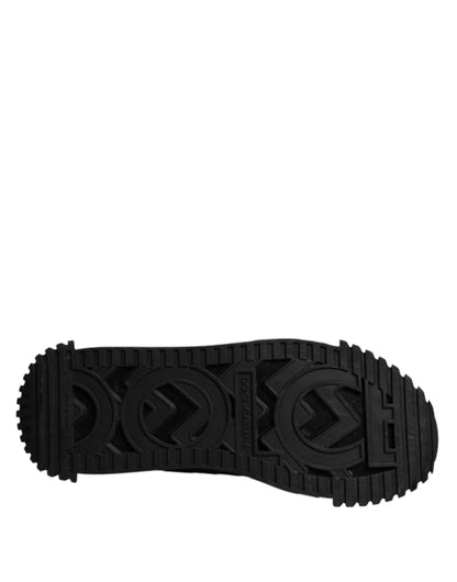 Dolce & Gabbana Black Logo Lace Up Low Top NS1 Sneakers Shoes