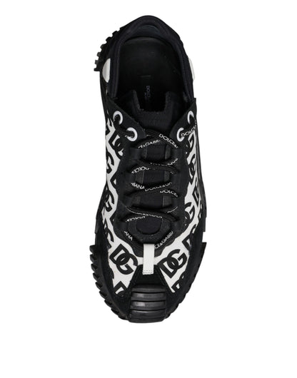 Dolce & Gabbana Black Logo Lace Up Low Top NS1 Sneakers Shoes