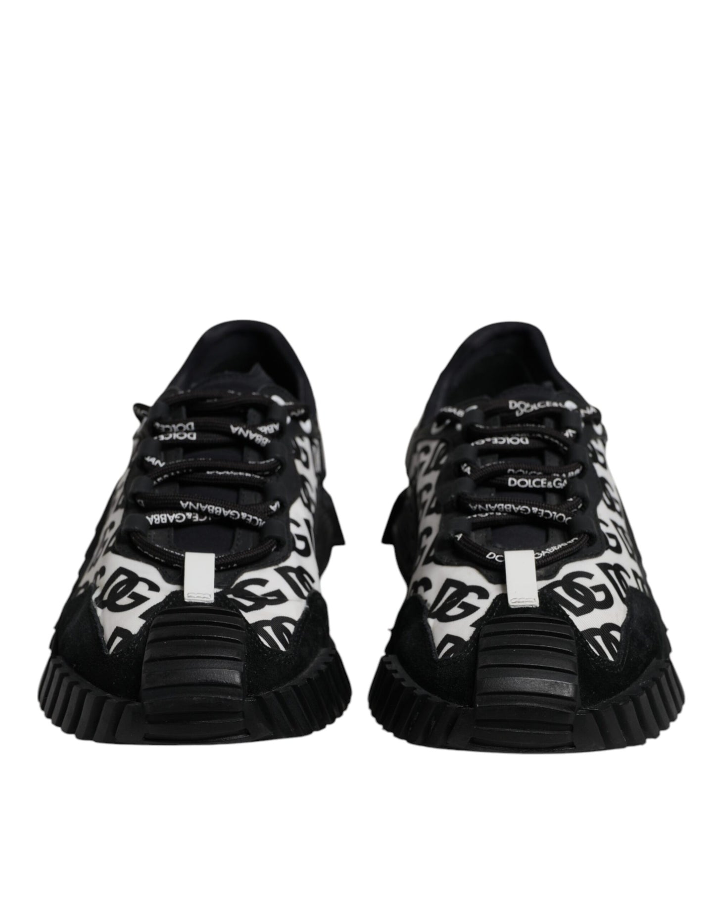 Dolce & Gabbana Black Logo Lace Up Low Top NS1 Sneakers Shoes