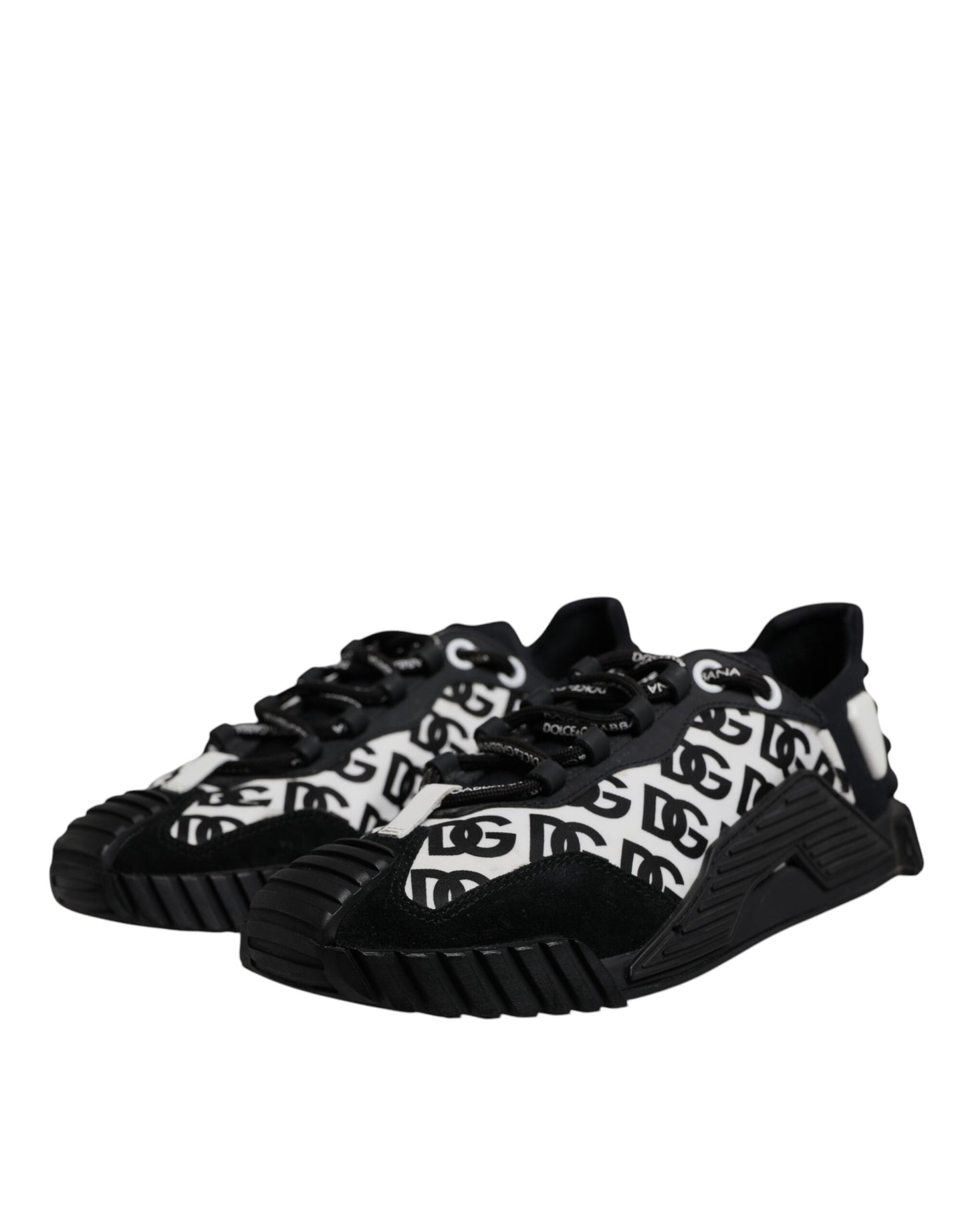 Dolce & Gabbana Black Logo Lace Up Low Top NS1 Sneakers Shoes