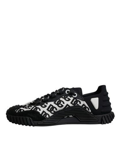 Dolce & Gabbana Black Logo Lace Up Low Top NS1 Sneakers Shoes