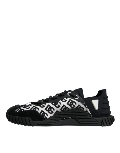 Dolce & Gabbana Black Logo Lace Up Low Top NS1 Sneakers Shoes