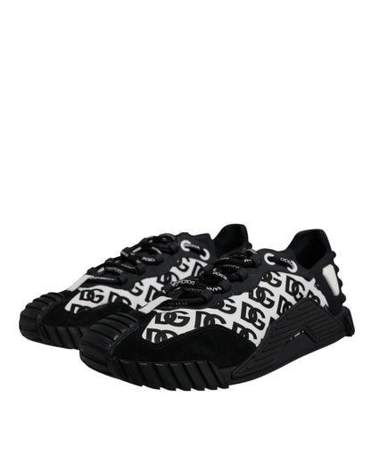 Dolce & Gabbana Black Logo Lace Up Low Top NS1 Sneakers Shoes