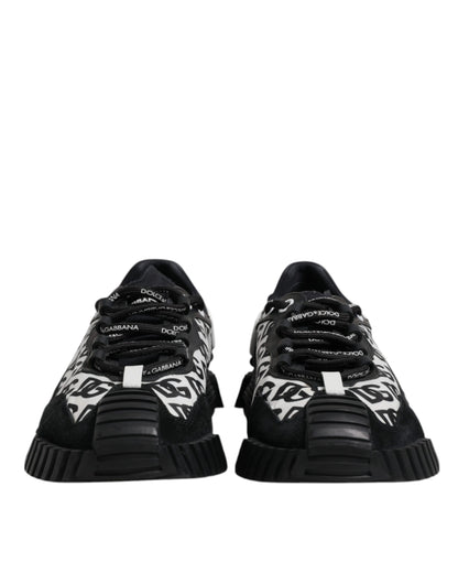 Dolce & Gabbana Black Logo Lace Up Low Top NS1 Sneakers Shoes