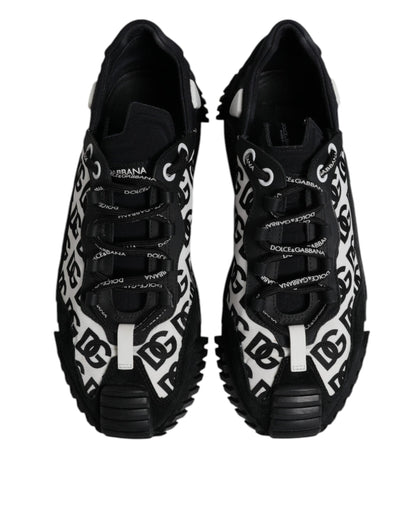 Dolce & Gabbana Black Logo Lace Up Low Top NS1 Sneakers Shoes