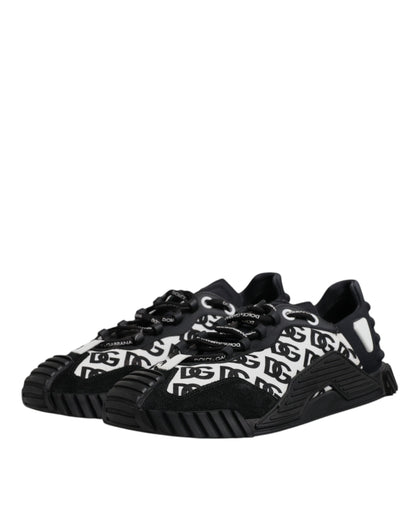 Dolce & Gabbana Black Logo Lace Up Low Top NS1 Sneakers Shoes