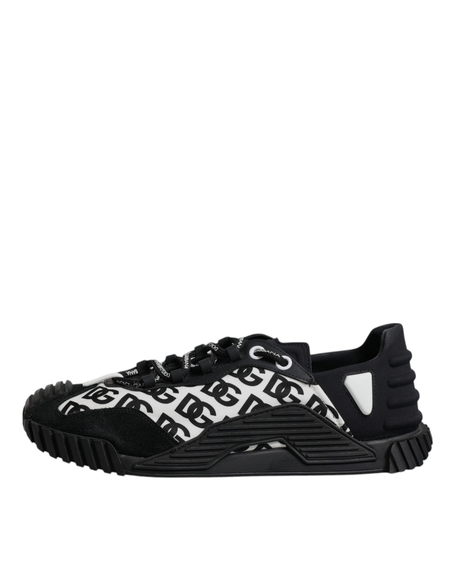 Dolce & Gabbana Black Logo Lace Up Low Top NS1 Sneakers Shoes