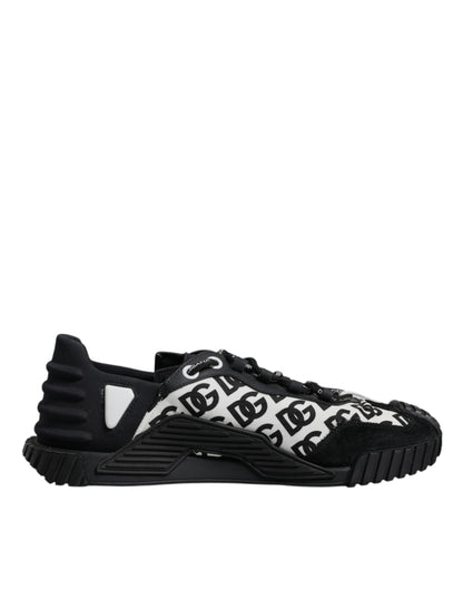 Dolce & Gabbana Black Logo Lace Up Low Top NS1 Sneakers Shoes