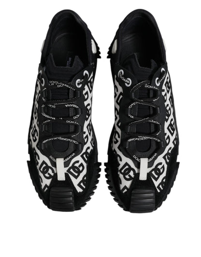 Dolce & Gabbana Black Logo Lace Up Low Top NS1 Sneakers Shoes