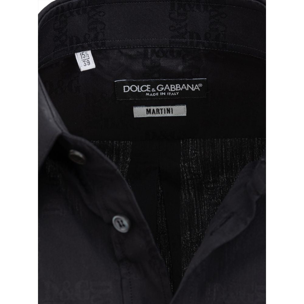 Dolce & Gabbana Black Cotton Dress Shirt