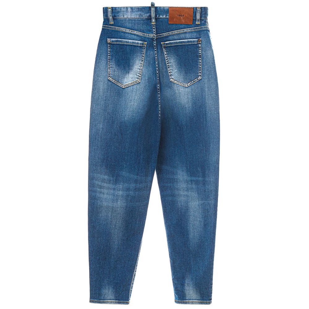 Dsquared² Blue Cotton High-Waisted Jean