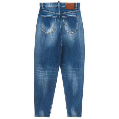 Dsquared² Blue Cotton High-Waisted Jean