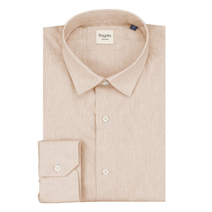 Bagutta Beige Linen Men Shirt