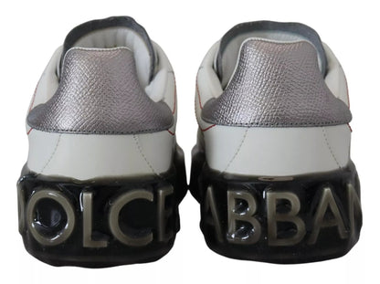 Dolce & Gabbana White Leather Portofino Sneakers Shoes