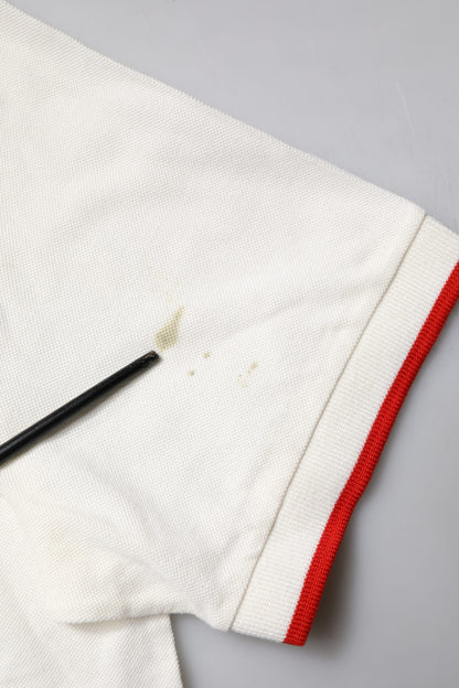 Dolce & Gabbana White Cotton Logo Collared Polo Men T-shirt