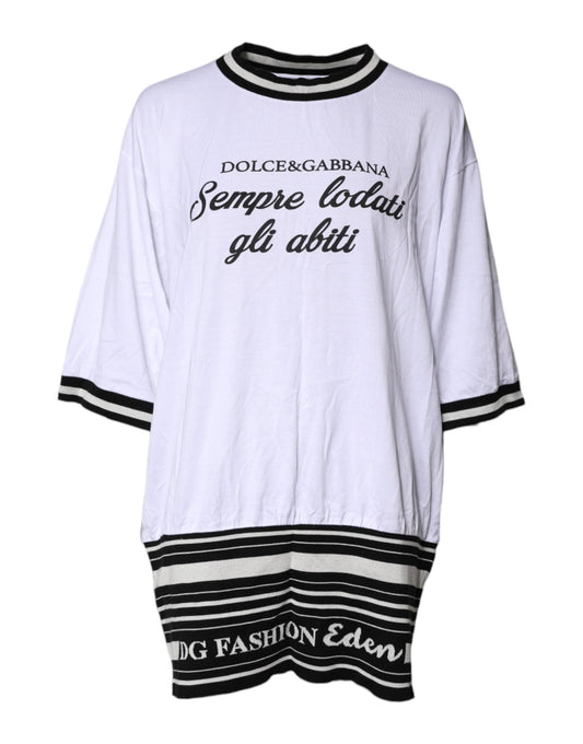 Dolce & Gabbana White Cotton DG Fashion Crew Neck Tee T-shirt