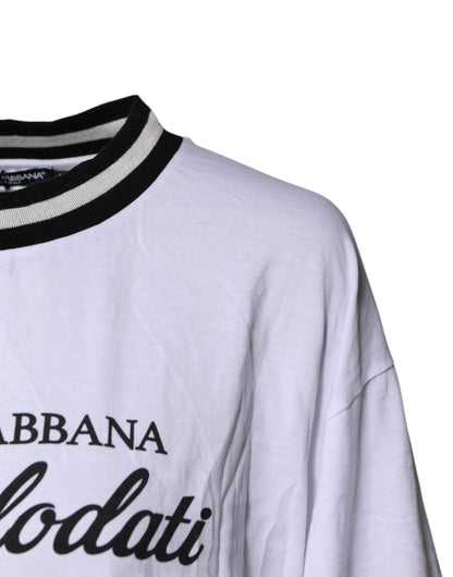 Dolce & Gabbana White Cotton DG Fashion Crew Neck Tee T-shirt