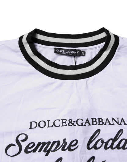 Dolce & Gabbana White Cotton DG Fashion Crew Neck Tee T-shirt