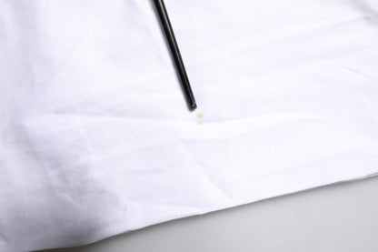 Dolce & Gabbana White Cotton Logo Print Round Neck T-shirt