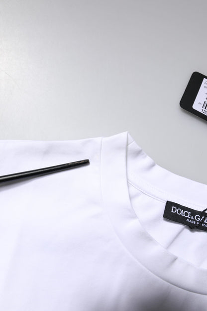 Dolce & Gabbana White Bellissima Cotton Crew Neck T-shirt