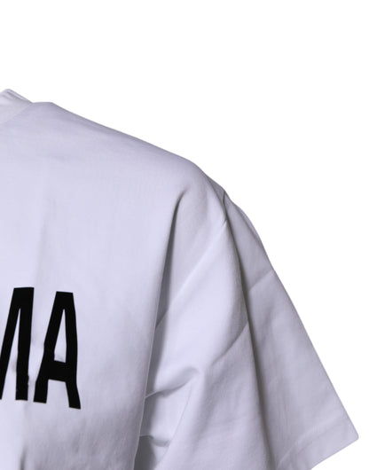 Dolce & Gabbana White Bellissima Cotton Crew Neck T-shirt