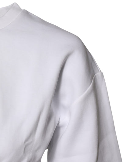 Dolce & Gabbana White Cotton Blend 3/4 Sleeves Blouse Top