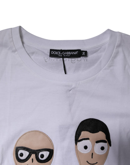 Dolce & Gabbana White #DGFAMILY Embroidery Cotton T-shirt
