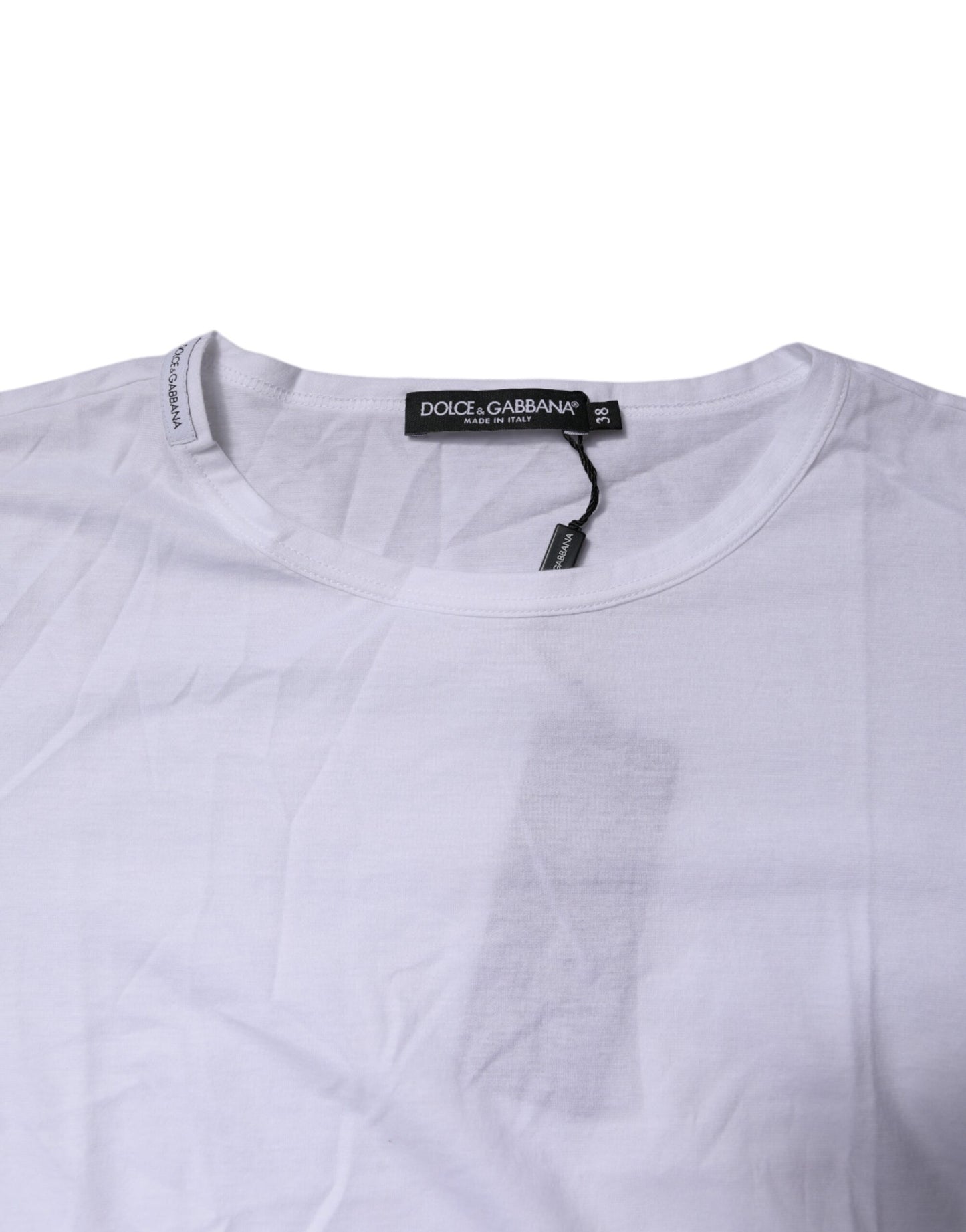 Dolce & Gabbana White Short Sleeves Round Neck Top T-shirt