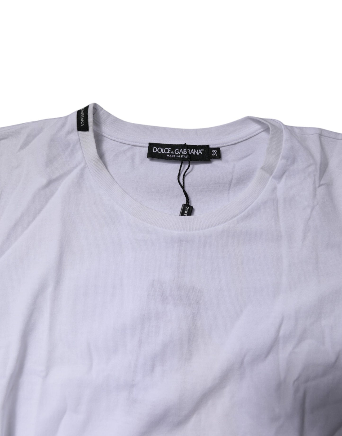 Dolce & Gabbana White Short Sleeves Round Neck Top T-shirt